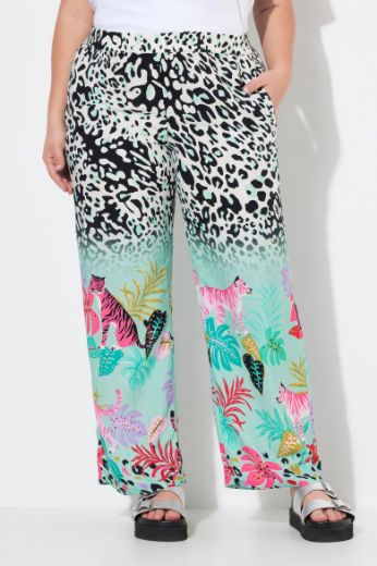 Plus size veliki brojevi Hlače širokih nogavica s leopard uzorkom za punije