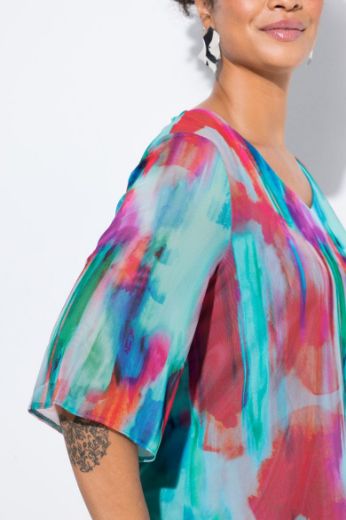 Plus size veliki brojevi Bluza mrežasta s printom za punije
