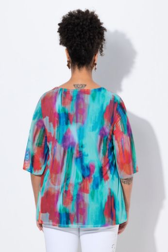 Plus size veliki brojevi Bluza mrežasta s printom za punije