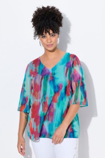 Plus size veliki brojevi Bluza mrežasta s printom za punije