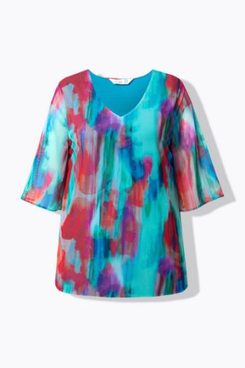 Plus size veliki brojevi Bluza mrežasta s printom za punije