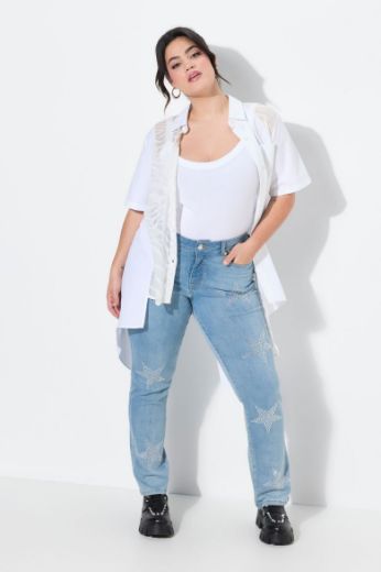 Plus size veliki brojevi Traperice ravnih nogavica za punije