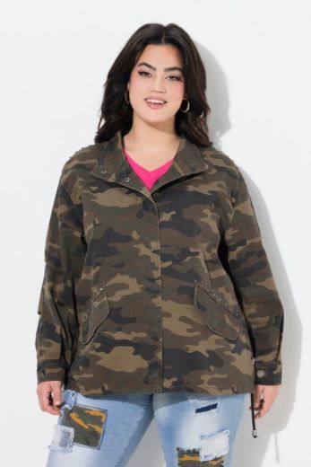 Plus size veliki brojevi Jakna s maskirnim printom za punije