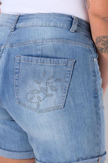 Plus size veliki brojevi Traperice kratkih nogavica za punije