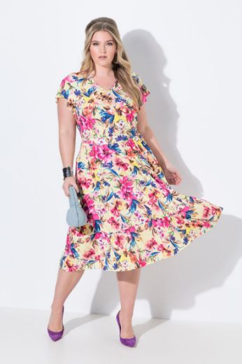Plus size veliki brojevi Haljina cvjetnog printa za punije