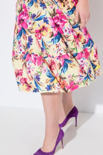 Plus size veliki brojevi Haljina cvjetnog printa za punije