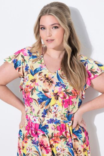 Plus size veliki brojevi Haljina cvjetnog printa za punije