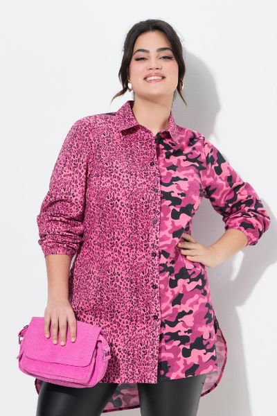 Veliki brojevi Bluza s leopard uzorkom moda za punije