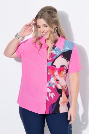Plus size veliki brojevi Bluza s printom lica za punije
