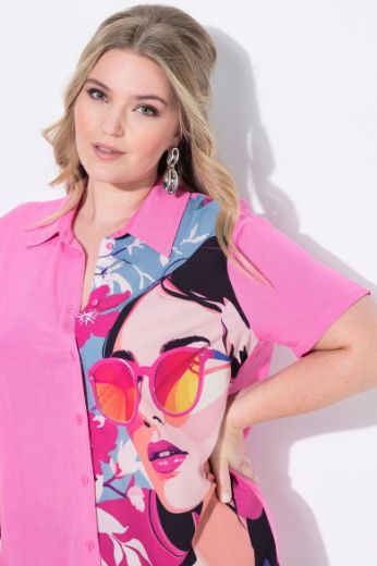 Plus size veliki brojevi Bluza s printom lica za punije