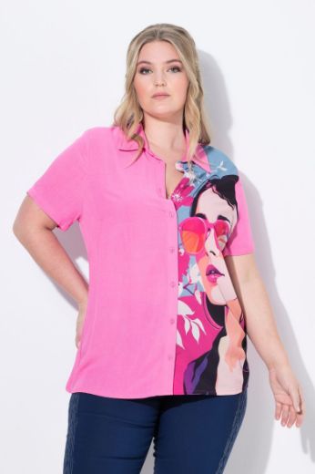 Plus size veliki brojevi Bluza s printom lica za punije