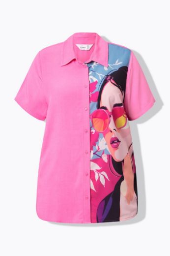 Plus size veliki brojevi Bluza s printom lica za punije