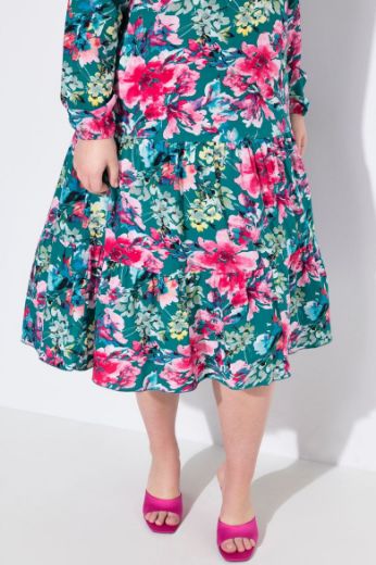 Plus size veliki brojevi Haljina cvjetnog uzorka za punije
