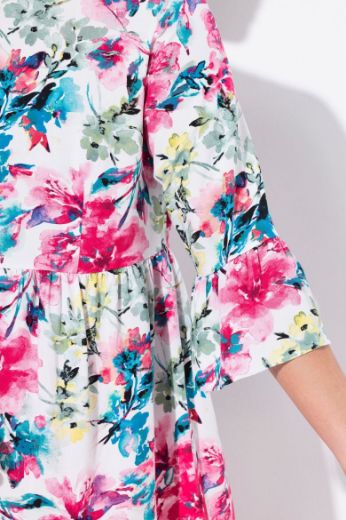 Plus size veliki brojevi Bluza s volan rukavima cvjetnog printa za punije