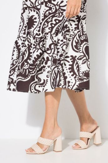Plus size veliki brojevi Haljina midi 3/4 rukava A kroja za punije