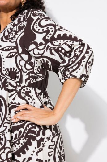Plus size veliki brojevi Haljina midi 3/4 rukava A kroja za punije