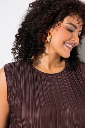 Plus size veliki brojevi Haljina midi bez rukava okruglog ovratnika za punije