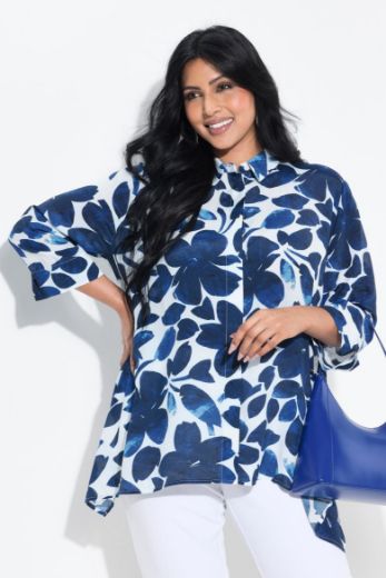 Plus size veliki brojevi Bluza 3/4 rukava cvjetnog uzorka za punije