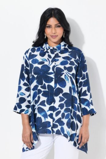 Plus size veliki brojevi Bluza 3/4 rukava cvjetnog uzorka za punije