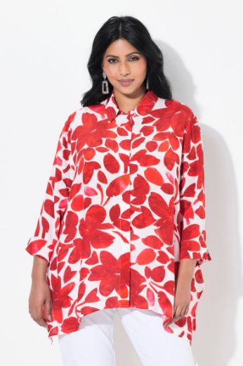 Plus size veliki brojevi Bluza 3/4 rukava cvjetnog uzorka za punije