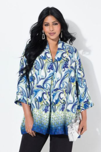 Plus size veliki brojevi Tunika 3/4 rukava A kroja za punije