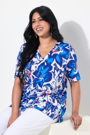 Plus size veliki brojevi Majica kratkih rukava V ovratnika za punije