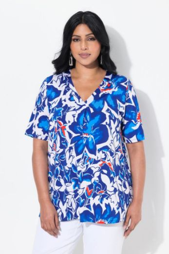 Plus size veliki brojevi Majica kratkih rukava V ovratnika za punije