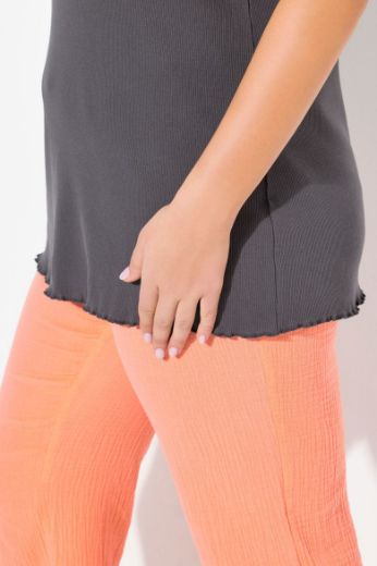 Plus size veliki brojevi Majica bez rukava okruglog ovratnika za punije