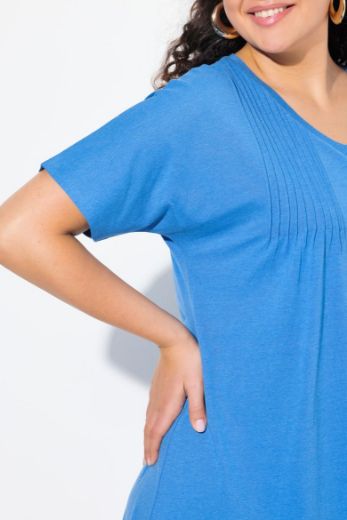 Plus size veliki brojevi Haljina kratkih rukava V ovratnika za punije