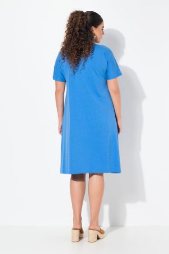 Plus size veliki brojevi Haljina kratkih rukava V ovratnika za punije