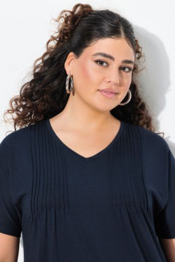 Plus size veliki brojevi Haljina kratkih rukava V ovratnika za punije