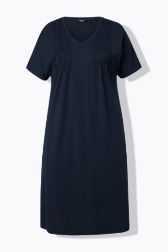 Plus size veliki brojevi Haljina kratkih rukava V ovratnika za punije
