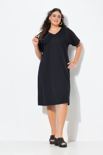 Plus size veliki brojevi Haljina kratkih rukava V ovratnika za punije