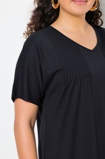 Plus size veliki brojevi Haljina kratkih rukava V ovratnika za punije