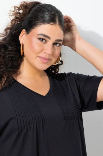 Plus size veliki brojevi Haljina kratkih rukava V ovratnika za punije