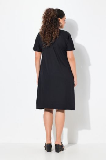 Plus size veliki brojevi Haljina kratkih rukava V ovratnika za punije