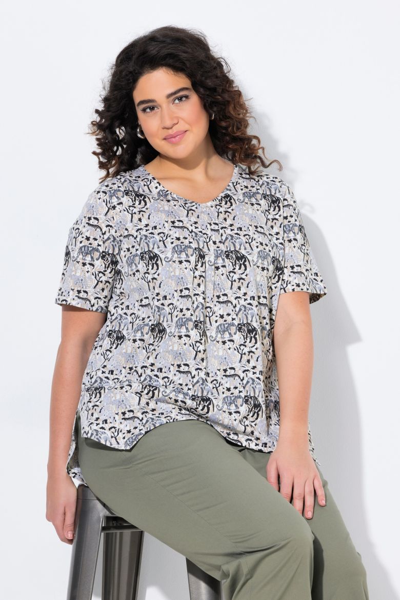 Plus size veliki brojevi Majica kratkih rukava A kroja za punije