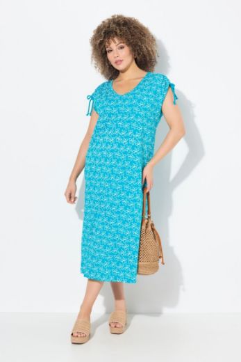 Plus size veliki brojevi Haljina midi kratkih rukava A kroja za punije