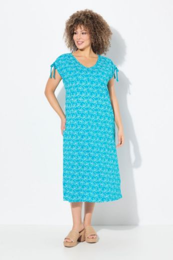 Plus size veliki brojevi Haljina midi kratkih rukava A kroja za punije