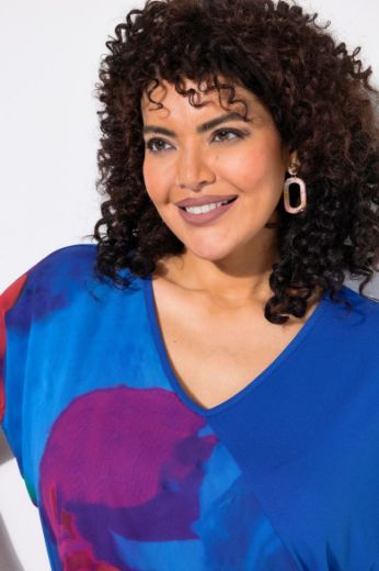 Plus size veliki brojevi Haljina midi kratkih rukava V ovratnika za punije