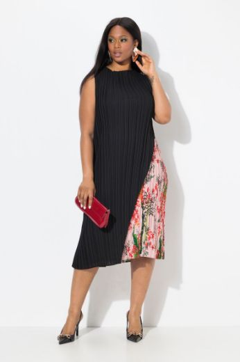 Plus size veliki brojevi Haljina midi bez rukava okruglog ovratnika za punije