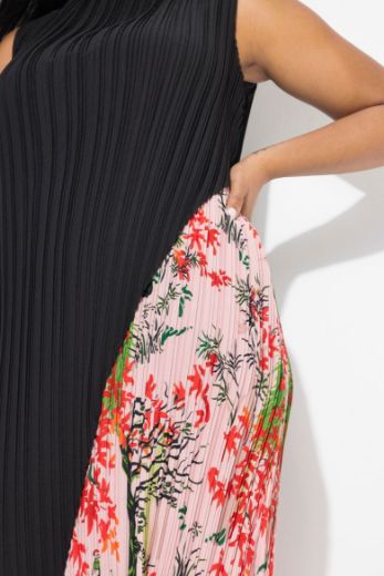 Plus size veliki brojevi Haljina midi bez rukava okruglog ovratnika za punije