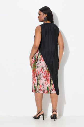 Plus size veliki brojevi Haljina midi bez rukava okruglog ovratnika za punije