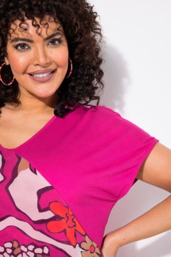 Plus size veliki brojevi Haljina kratkih rukava V ovratnika za punije