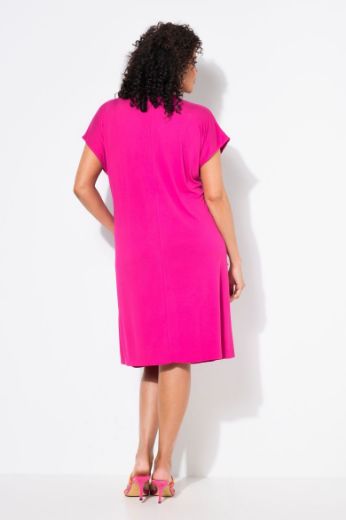 Plus size veliki brojevi Haljina kratkih rukava V ovratnika za punije