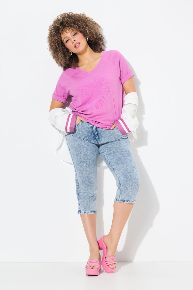 Plus size veliki brojevi Traperice Capri za punije