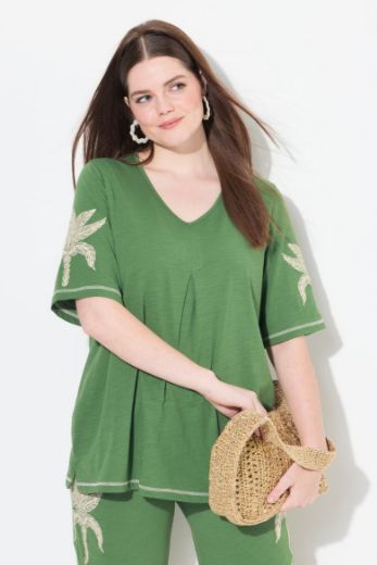 Plus size veliki brojevi Majica kratkih rukava V ovratnika za punije