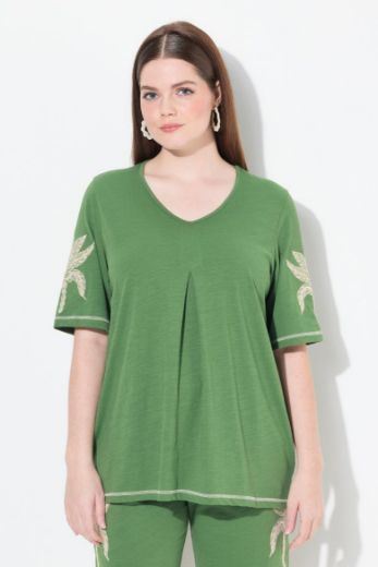 Plus size veliki brojevi Majica kratkih rukava V ovratnika za punije