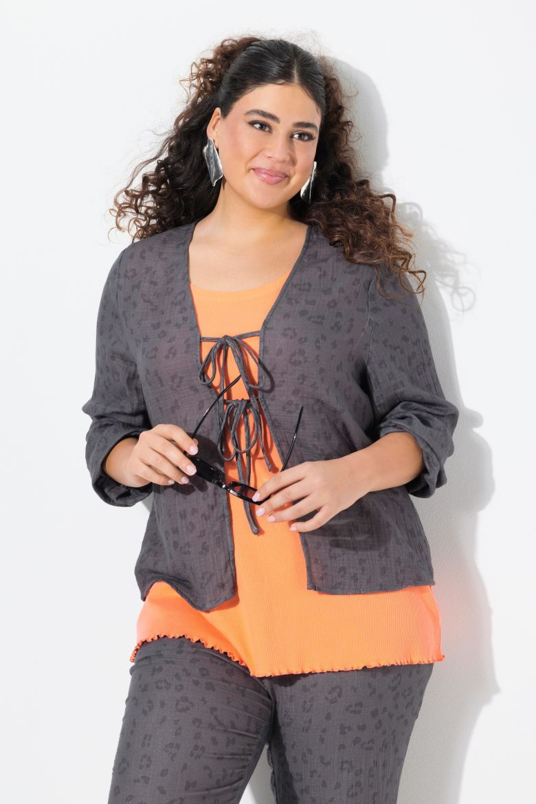 Plus size veliki brojevi Kardigan od muslina s leopard uzorkom za punije
