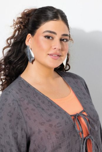 Plus size veliki brojevi Kardigan od muslina s leopard uzorkom za punije
